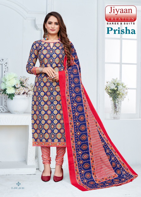 Jiyaan Prisha Vol-1 Cotton Designer Printed Patiyala Dress Material